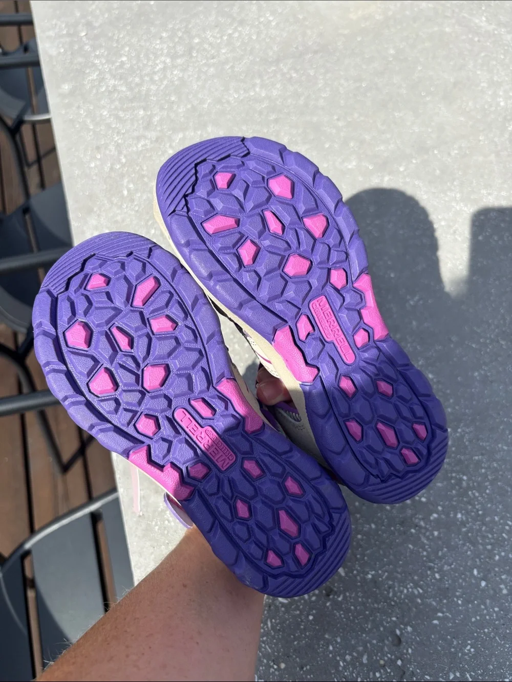 Merrell Kids Purple and Beige Water-Ready Sandal with Neon Accent